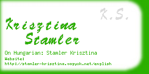 krisztina stamler business card